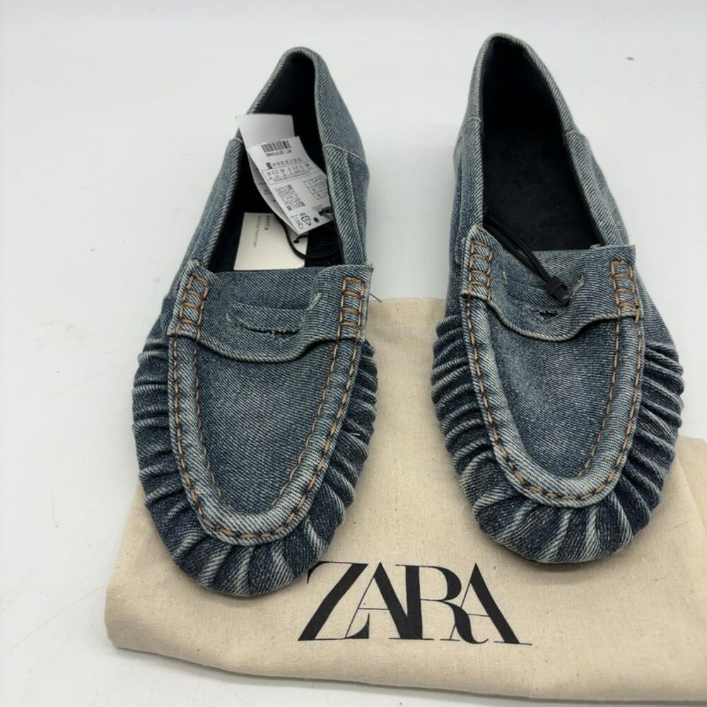 Zara DENIM EFFECT LOAFERS